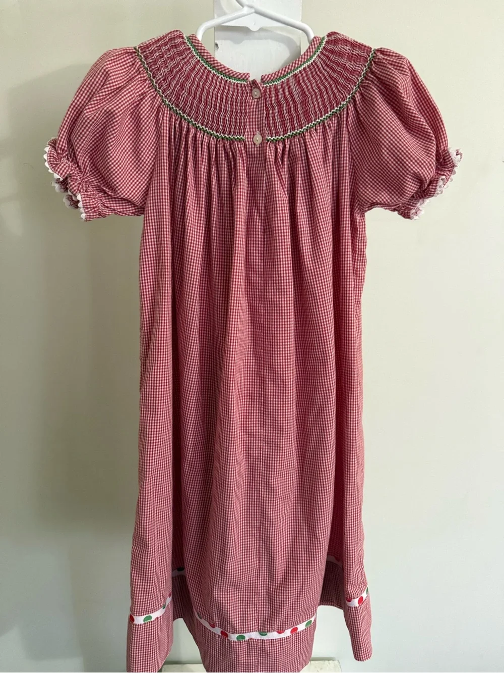 Anavini Hand Smoxked Christmas Bishop Dress